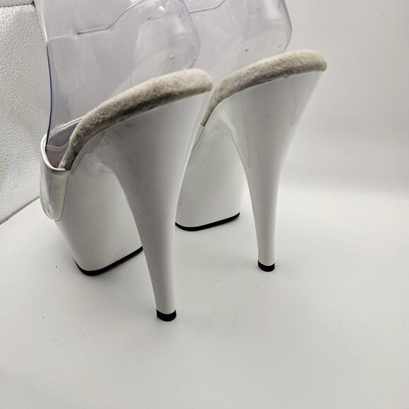 Pleaser Kiss-201 Well Worn White Dance 6" Heel 1.75" Platform Pole Size 10 READ - Picture 3 of 9